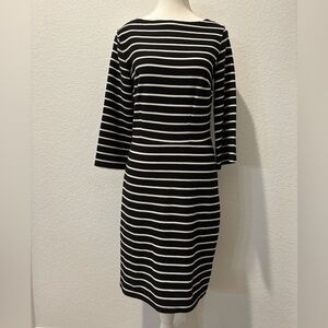 Old Navy | Black and White Striped Long Sleeve Dress